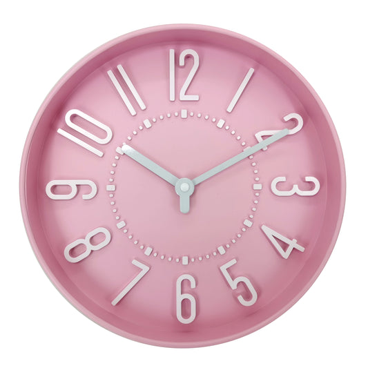 Westclox 10" Pink Raised Numbers Wall Clock – Easy-to-Read Analog Display