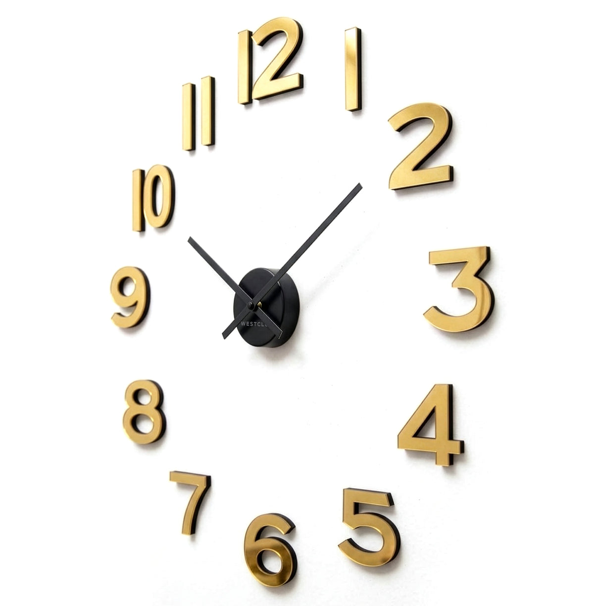 Westclox 30" Floating Numbers Wall Clock – Brass Finish DIY Wall Clock