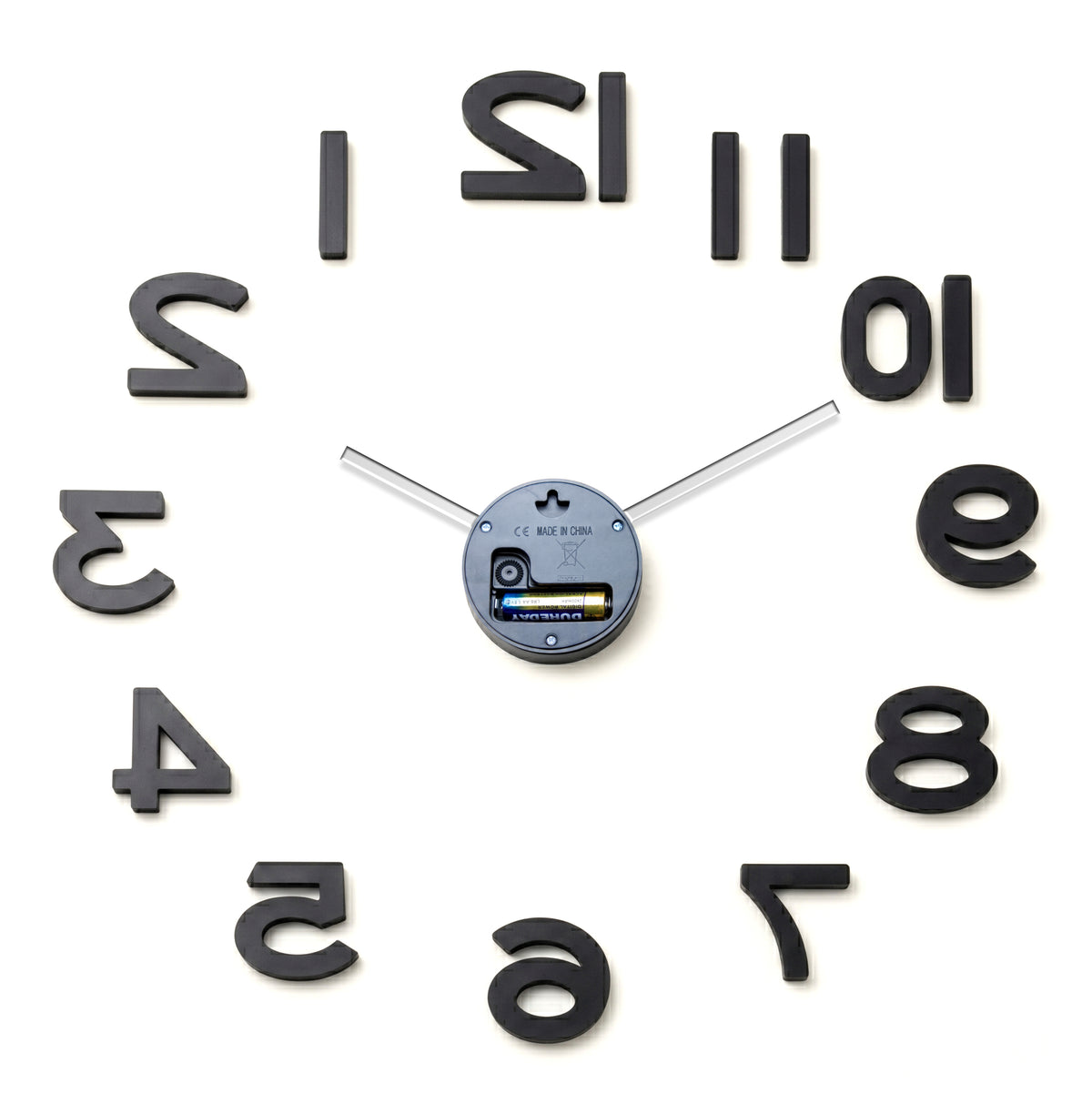 Westclox 30" Floating Numbers Wall Clock – Brass Finish DIY Wall Clock