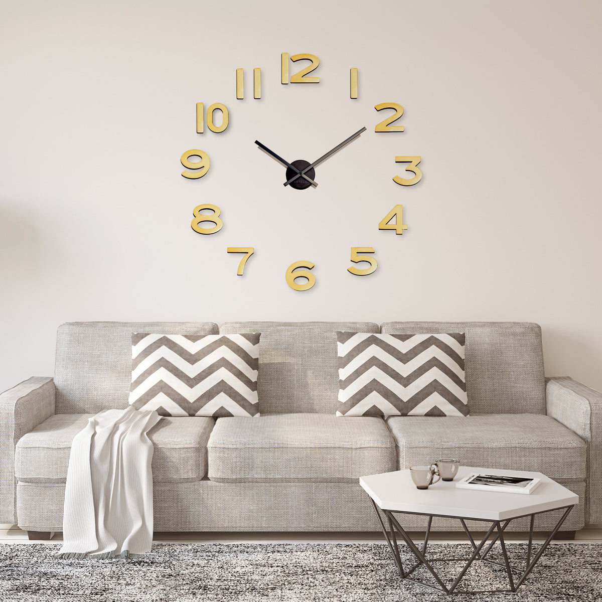 Westclox 30" Floating Numbers Wall Clock – Brass Finish DIY Wall Clock
