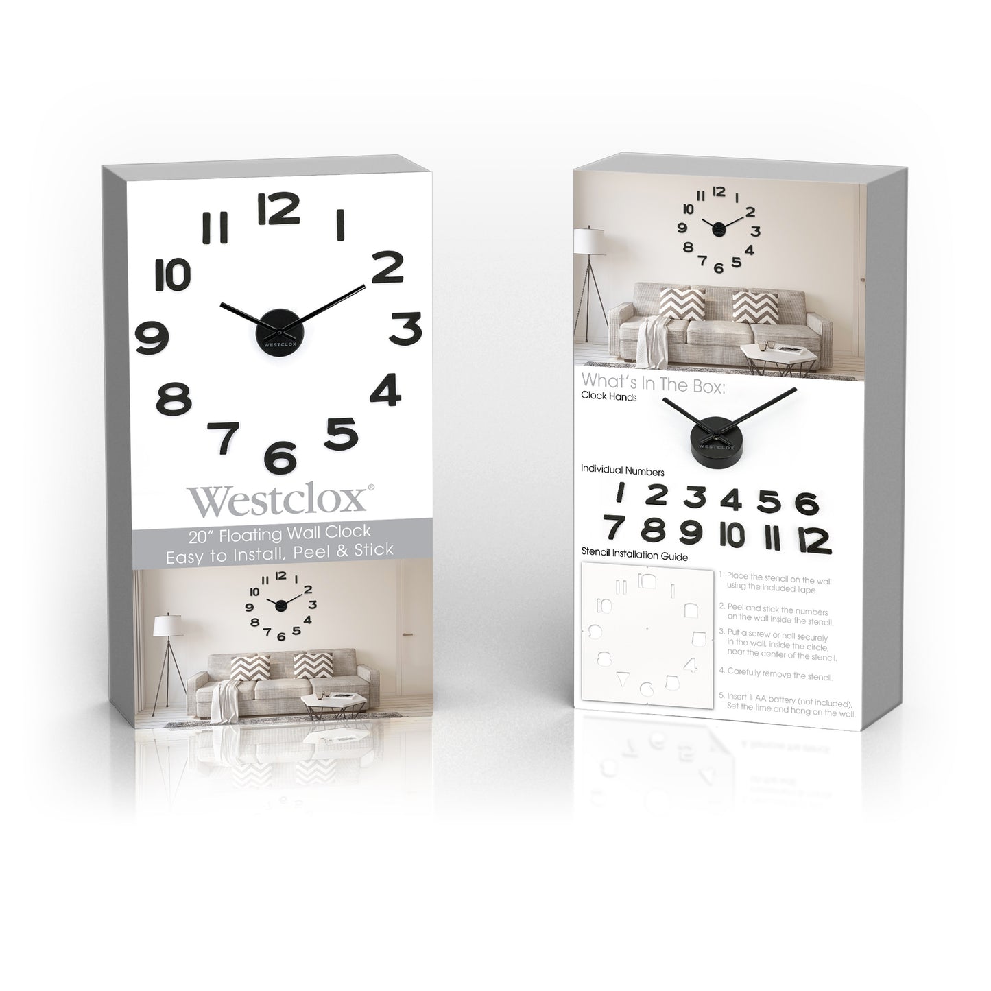 Westclox 20" Floating Numbers Wall Clock