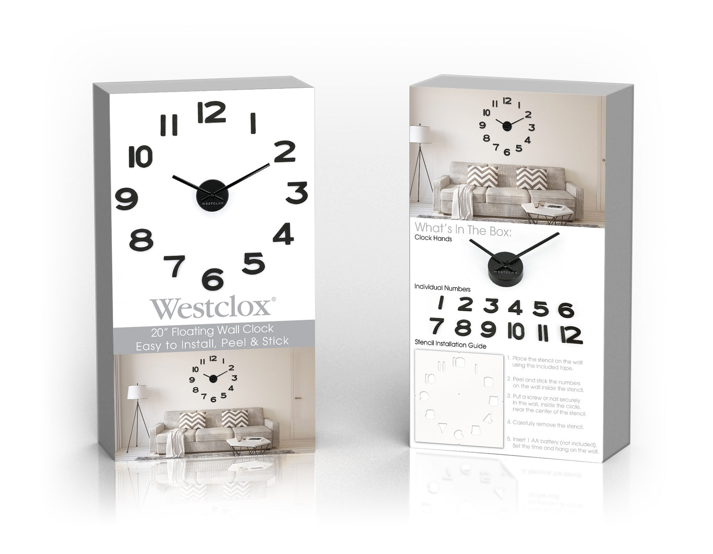 Westclox 20" Floating Numbers Wall Clock