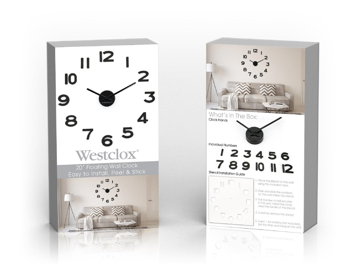 Westclox 20" Floating Numbers Wall Clock