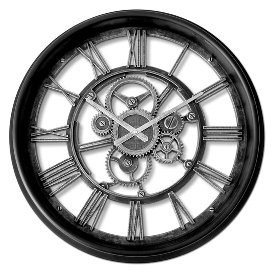 Westclox 20" Gears Wall Clock – Vintage Inspired Clock with Decorative 3D Gears