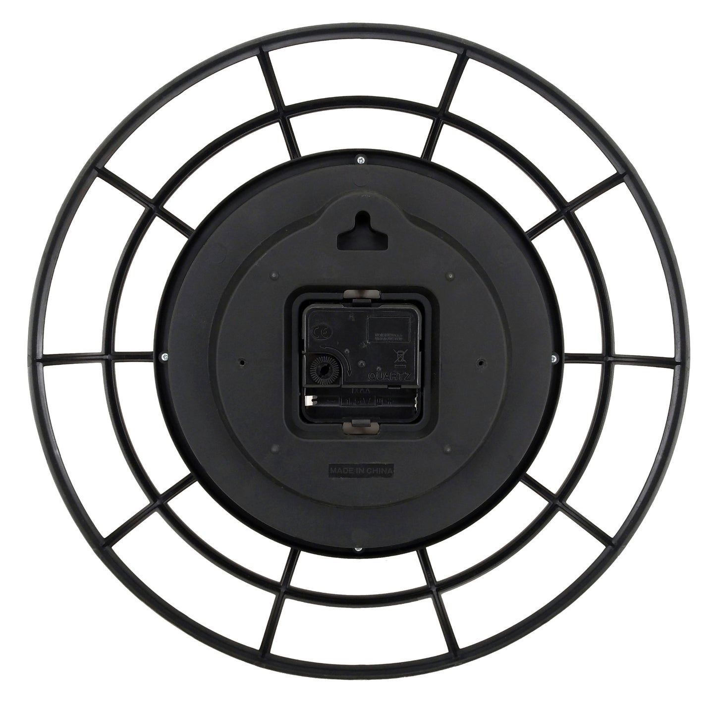 Westclox 12" Cage Wall Clock – Wrought Iron Look with Woodgrain Bezel