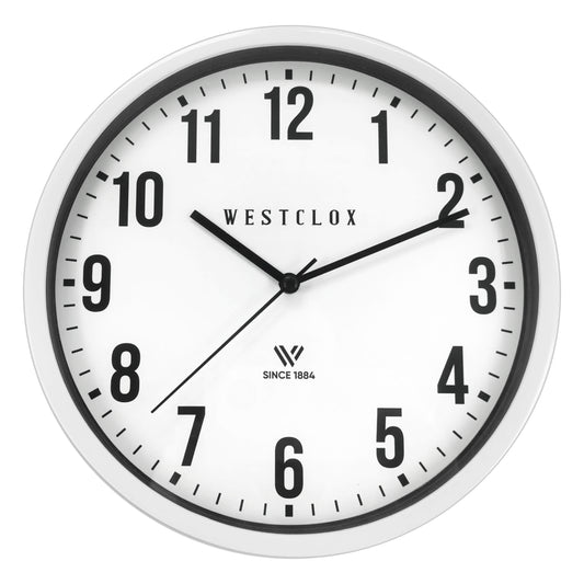 Westclox 9" Basic White Wall Clock – Easy-to-Read Dial