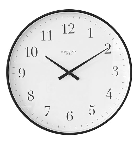 Westclox 12" Basic Black Wall Clock – Easy-to-Read Dial