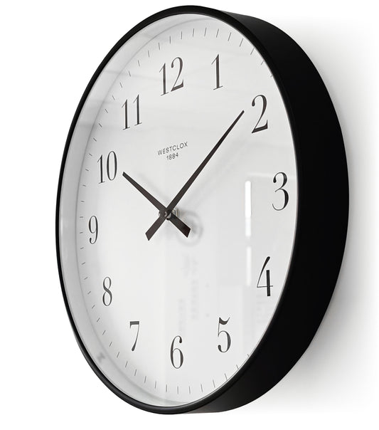 Westclox 12" Basic Black Wall Clock – Easy-to-Read Dial
