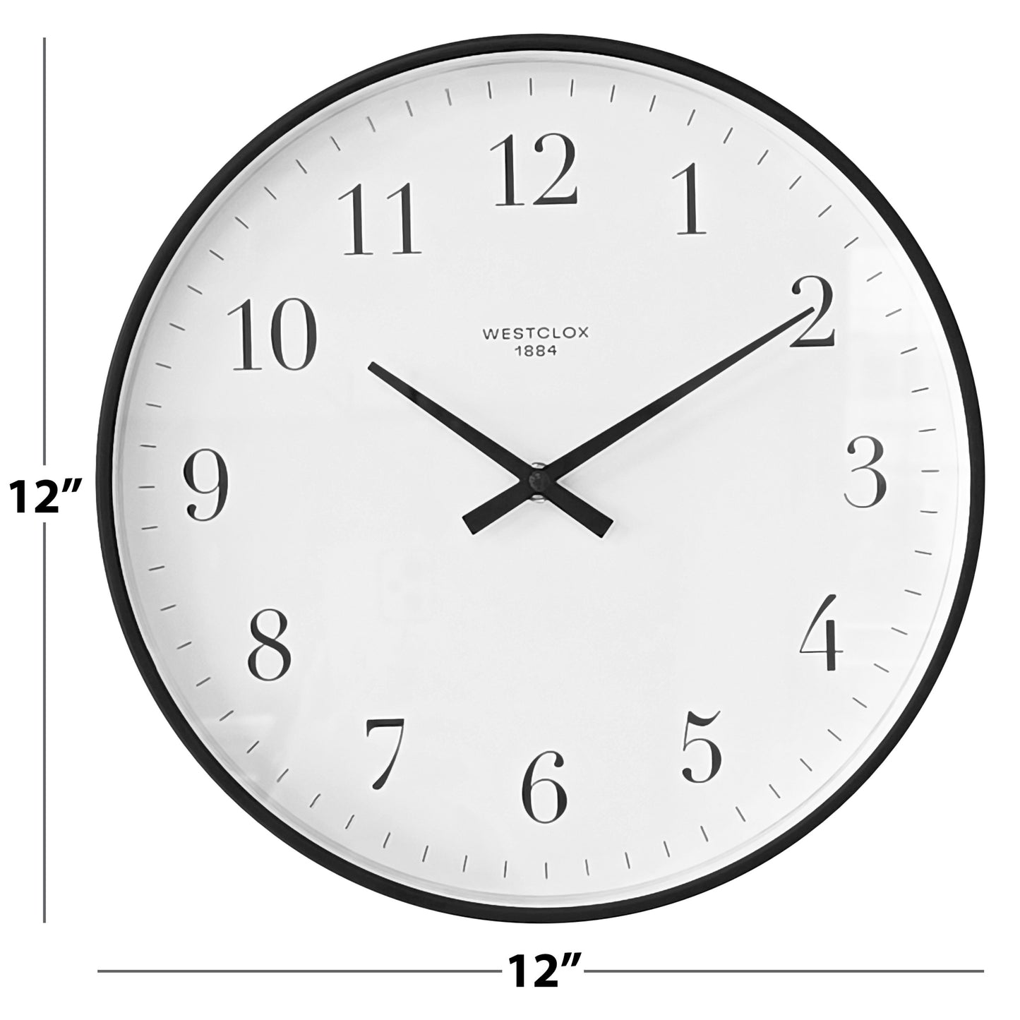 Westclox 12" Basic Black Wall Clock – Easy-to-Read Dial