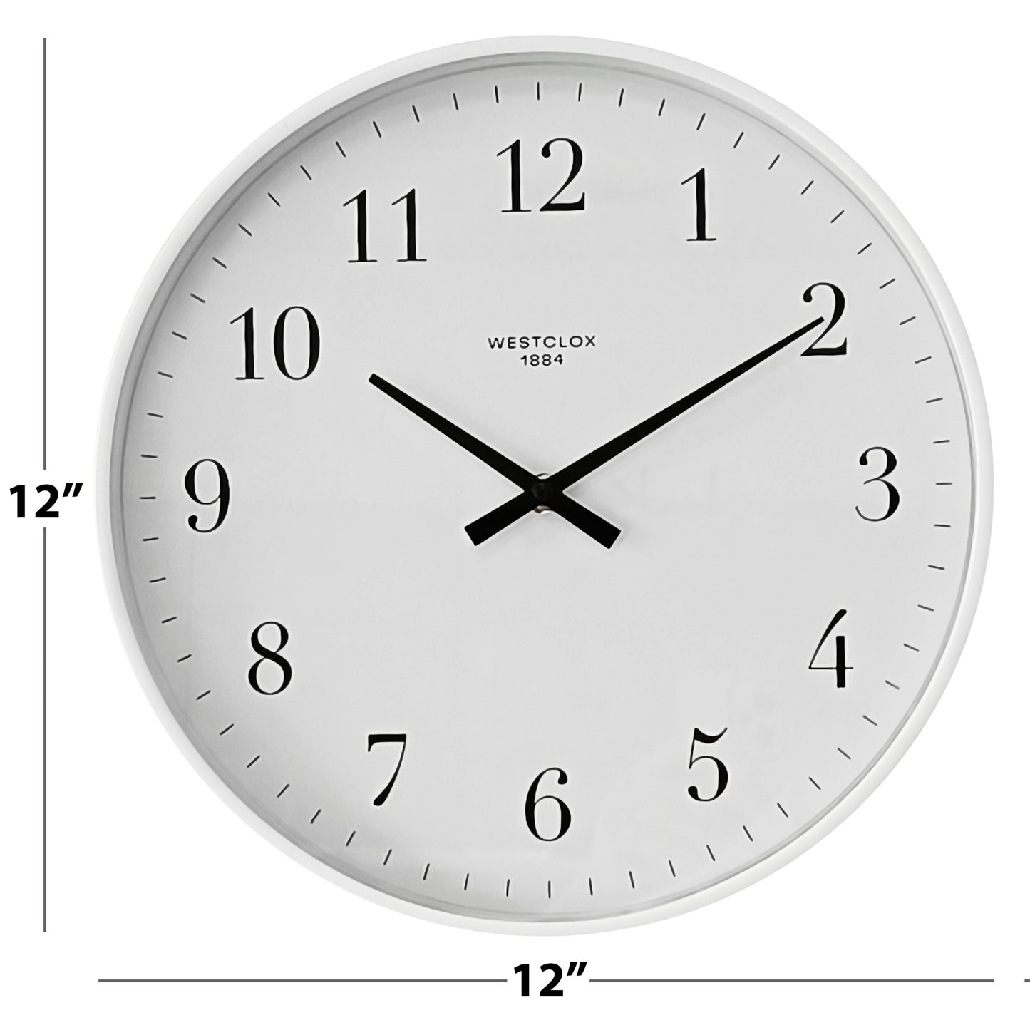 Westclox 12" Basic White Wall Clock – Easy-to-Read Dial