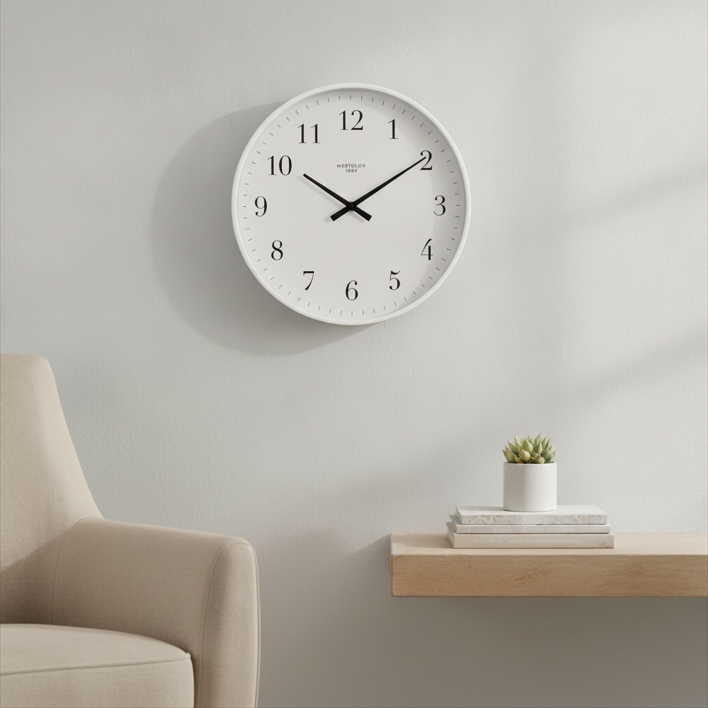 Westclox 12" Basic White Wall Clock – Easy-to-Read Dial