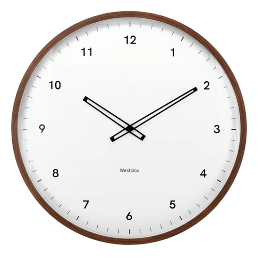 Westclox 20" Contemporary Woodgrain Wall Clock – Minimalist Natural Style