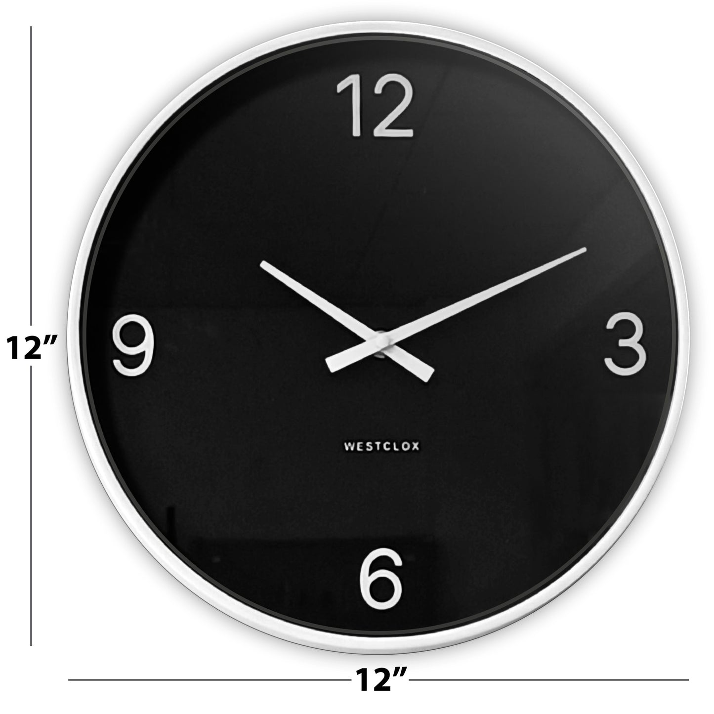 Westclox 12" Contemporary Black & White Wall Clock – Minimalist Dial