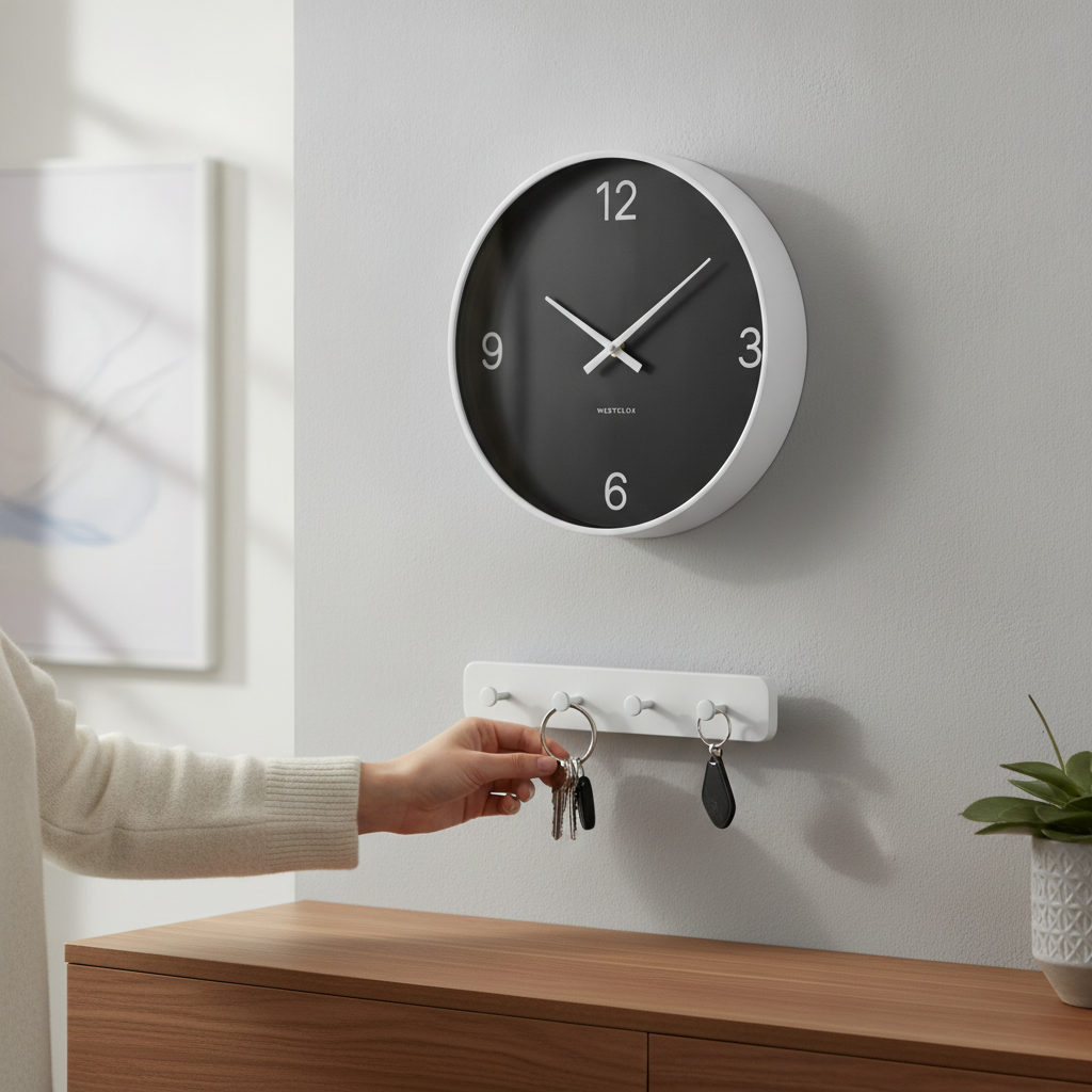 Westclox 12" Contemporary Black & White Wall Clock – Minimalist Dial