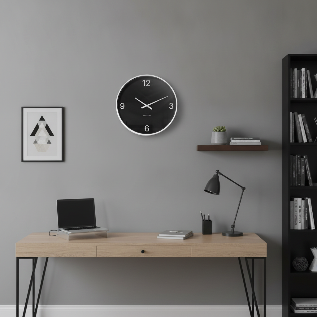 Westclox 12" Contemporary Black & White Wall Clock – Minimalist Dial