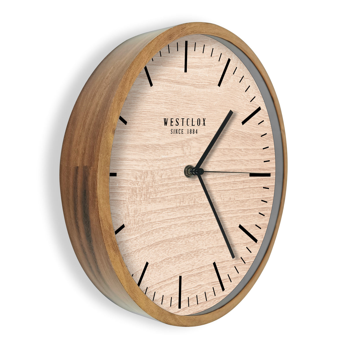 Westclox 12" Two Tone Woodgrain Wall Clock – Natural Woodgrain Analog Wall Clock