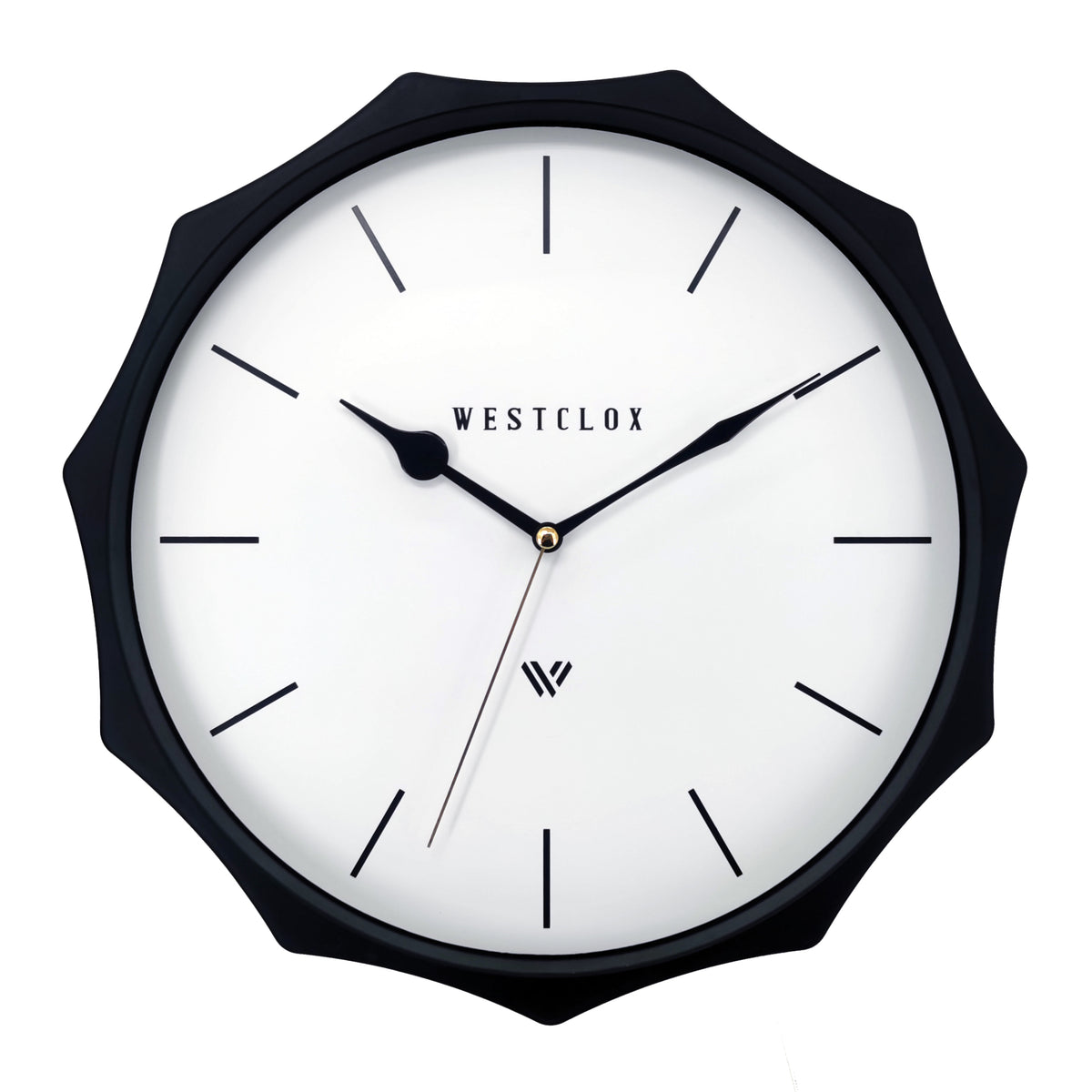 Westclox 12" Scallop Silent Sweep Black Wall Clock – Contemporary Non Ticking Wall Clock