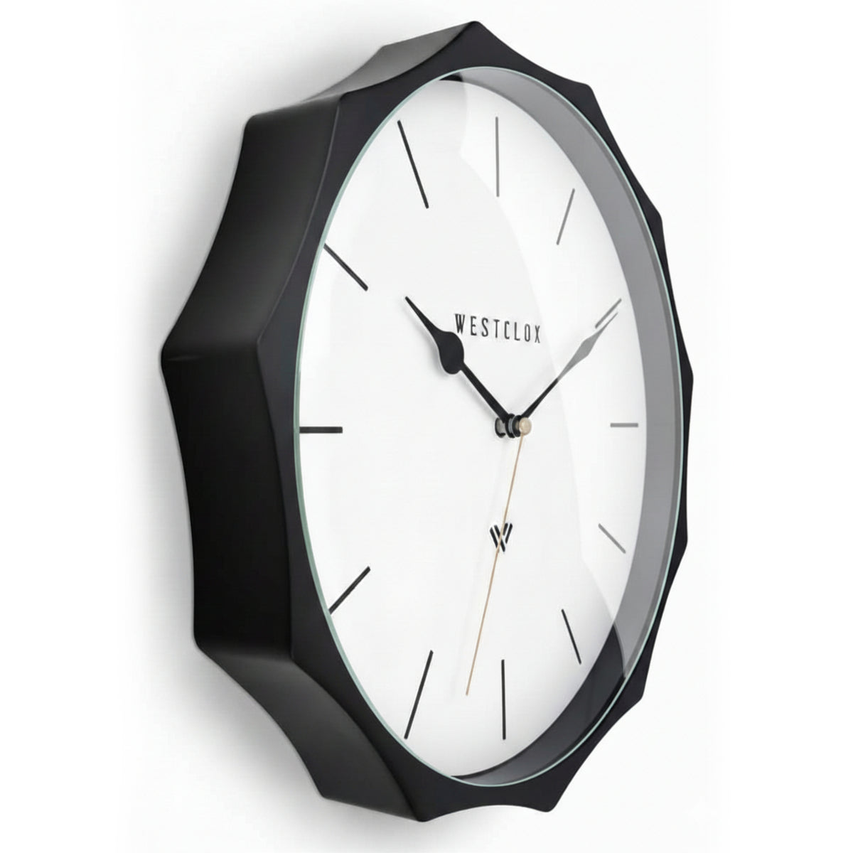 Westclox 12" Scallop Silent Sweep Black Wall Clock – Contemporary Non Ticking Wall Clock