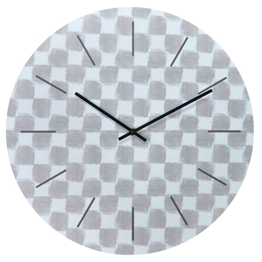 Westclox 15.5" Wall Clock – Light Gray Checkered Dial Analog Wall Clock