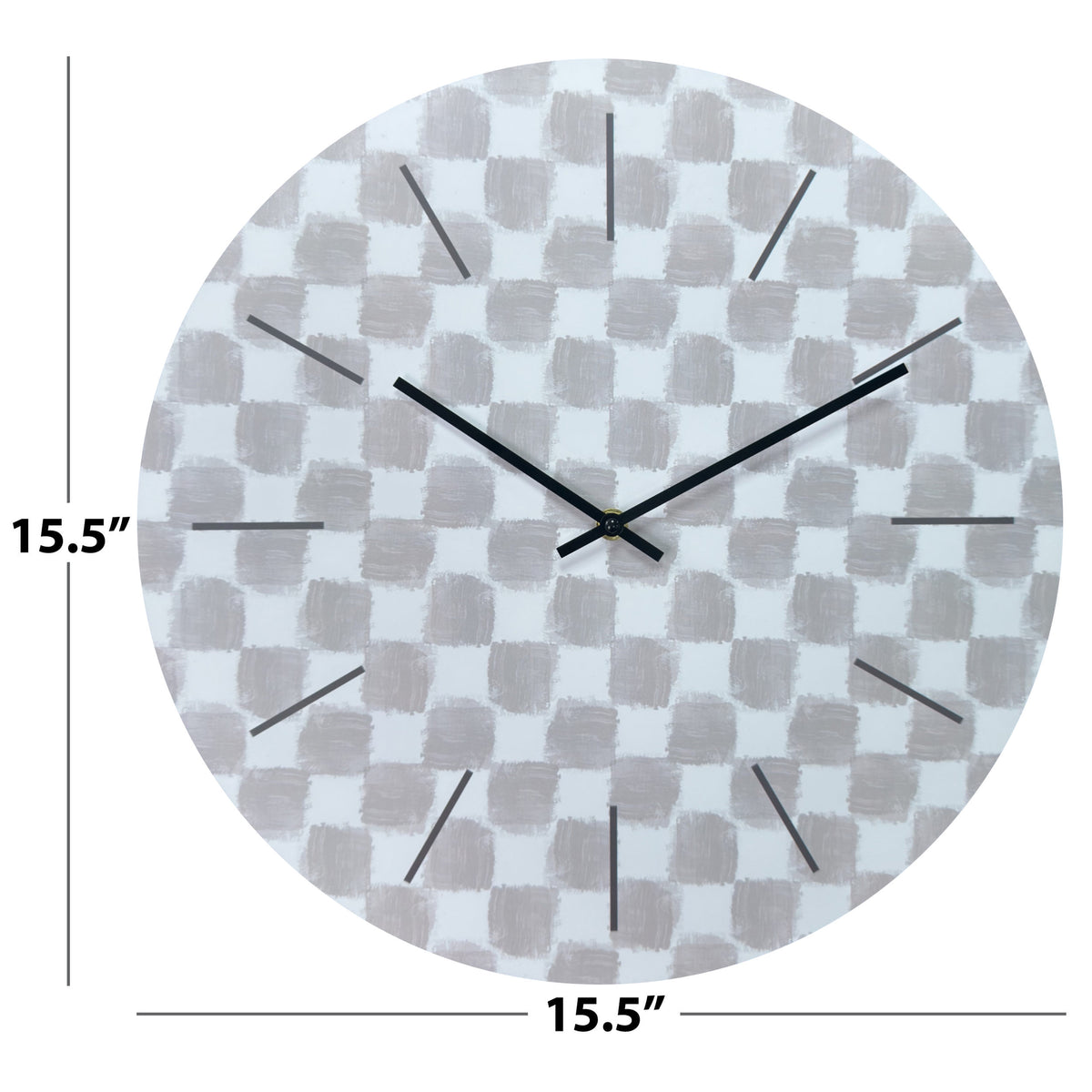 Westclox 15.5" Wall Clock – Light Gray Checkered Dial Analog Wall Clock