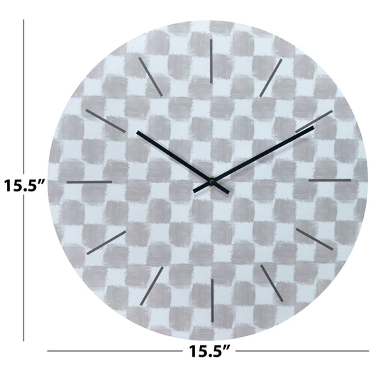 Westclox 15.5" Wall Clock – Light Gray Checkered Dial Analog Wall Clock