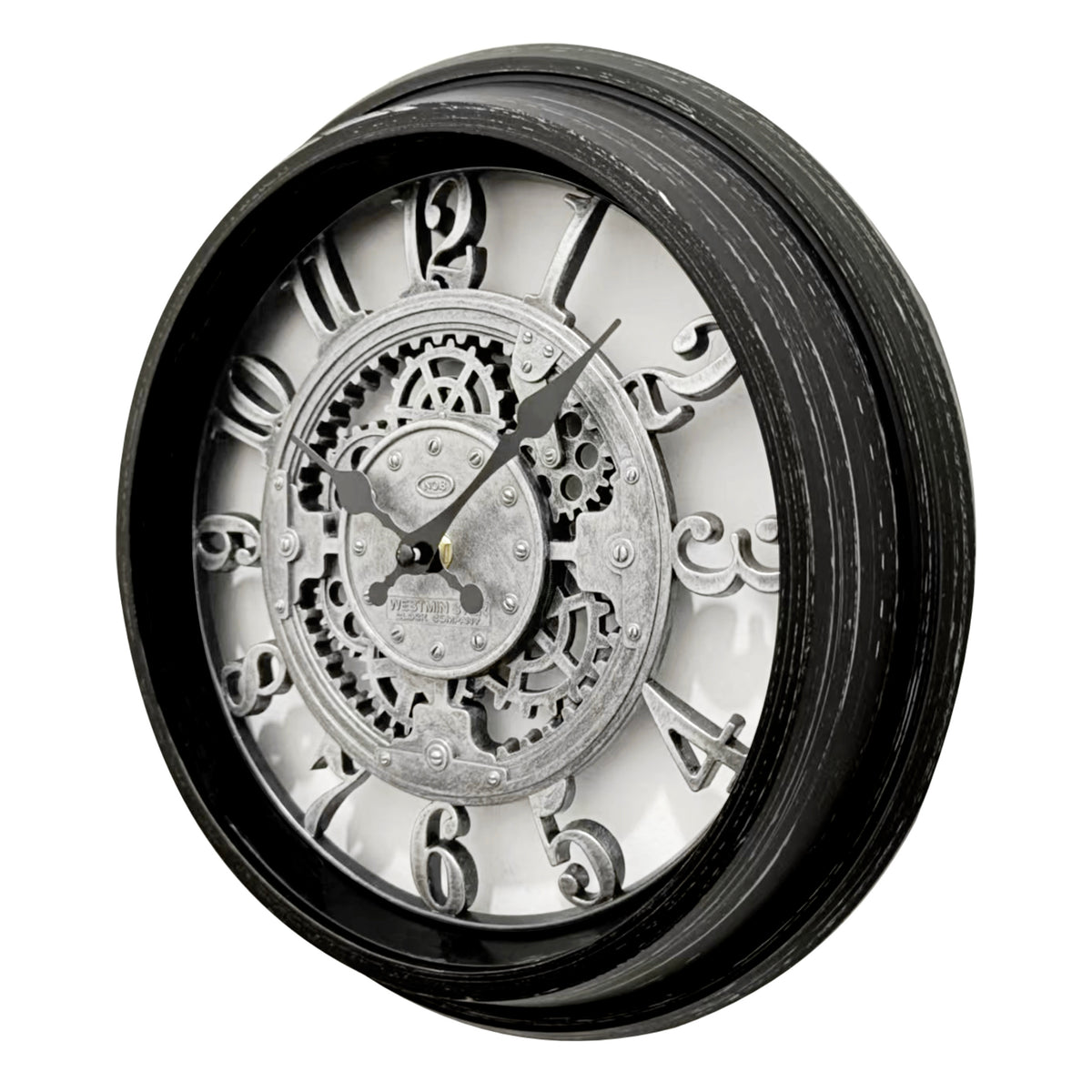 Westclox 12" Gears Wall Clock – Vintage Inspired Wall Clock with Decorative 3D Gears