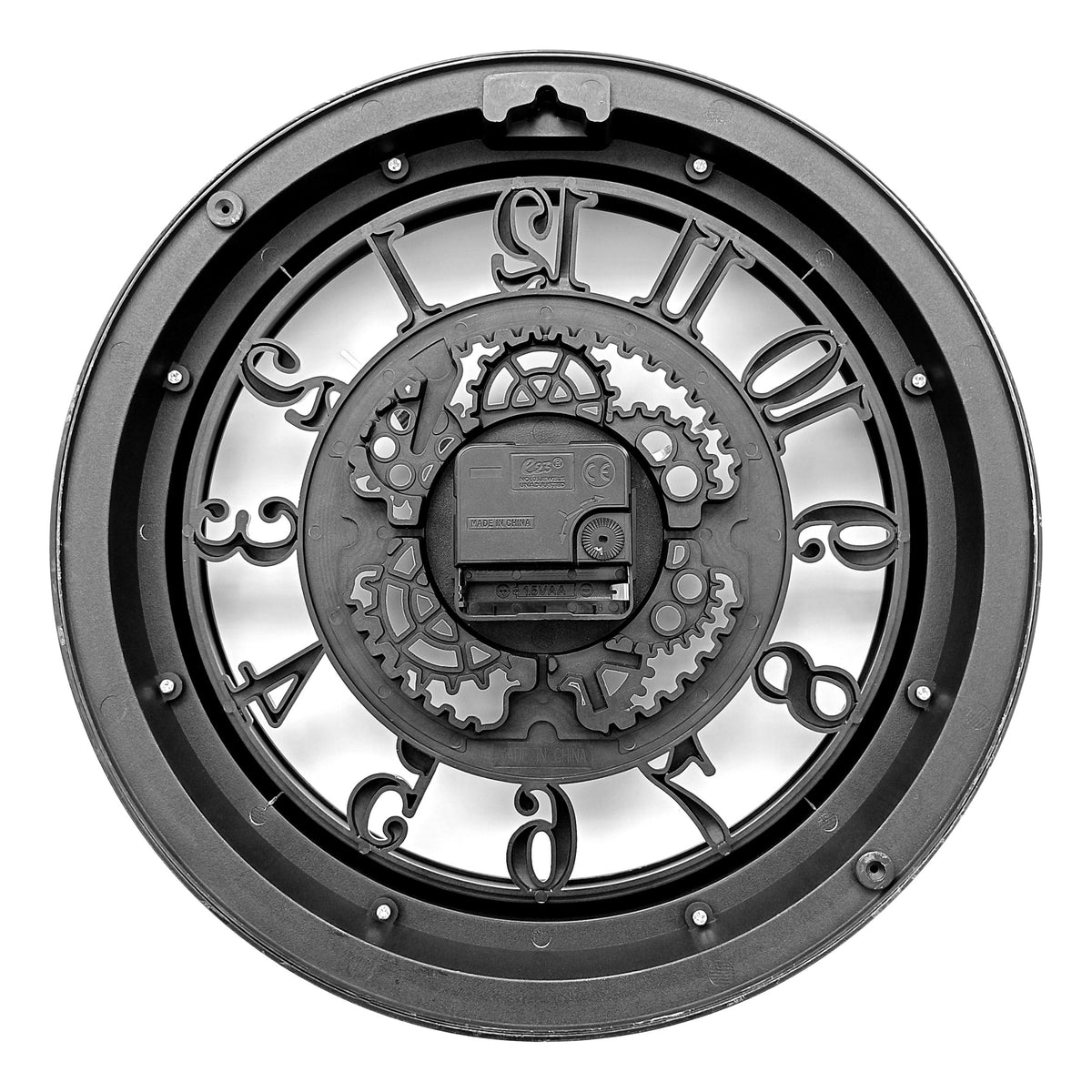 Westclox 12" Gears Wall Clock – Vintage Inspired Wall Clock with Decorative 3D Gears