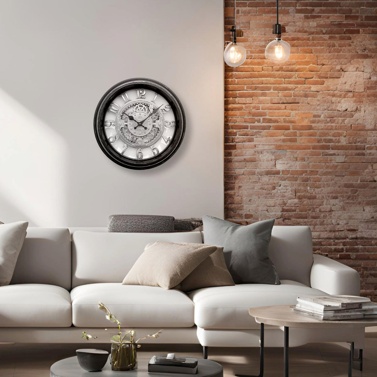 Westclox 12" Gears Wall Clock – Vintage Inspired Wall Clock with Decorative 3D Gears