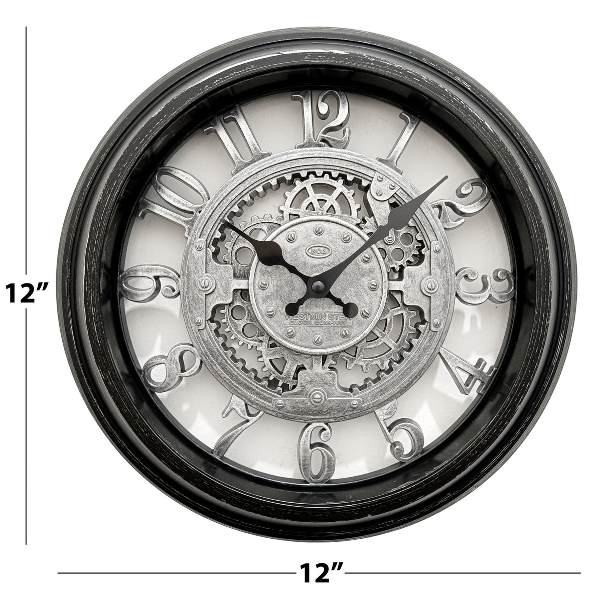 Westclox 12" Gears Wall Clock – Vintage Inspired Wall Clock with Decorative 3D Gears