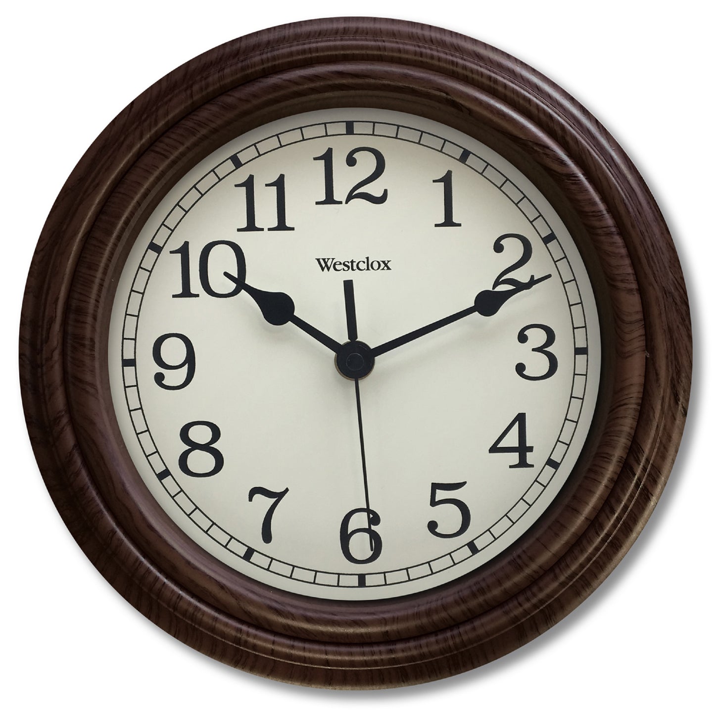 Westclox 10" Traditional Woodgrain Wall Clock – Classic Wood Look