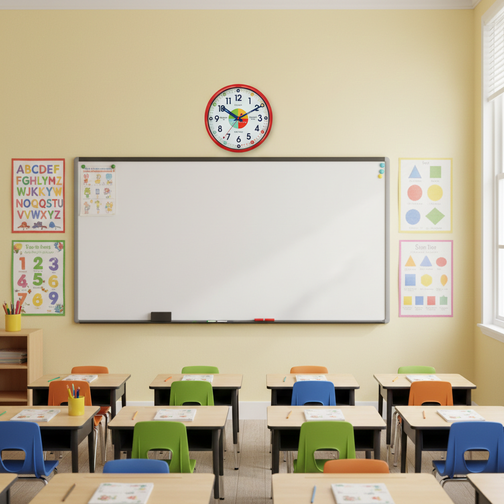 Westclox 12" Time Teacher Wall Clock, Educational Dial, Quiet, Gloss Red, Metal Hands, Glass Lens