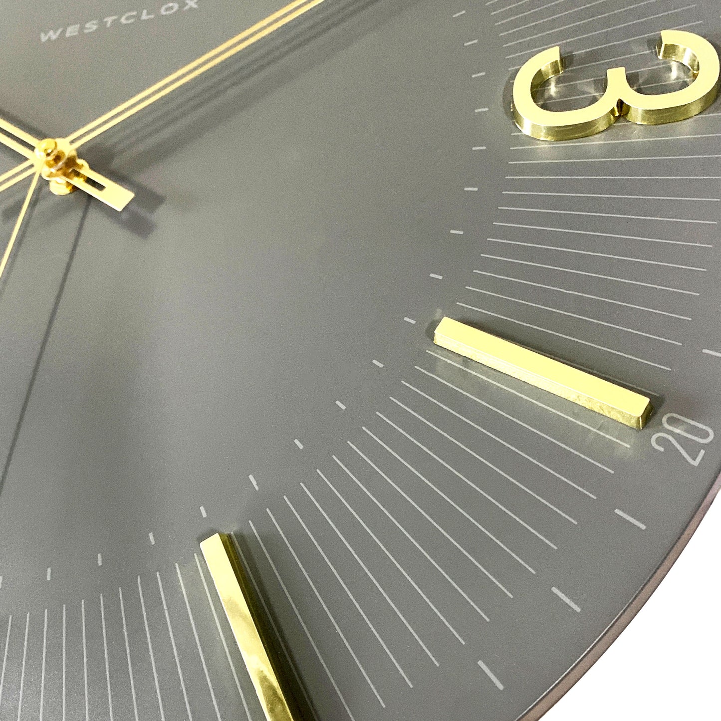 Westclox Gray 16" Wall Clock with Gold Raised Numbers
