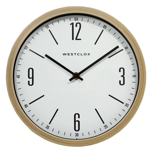 Westclox 10" Oak Round Wall Clock 32886O