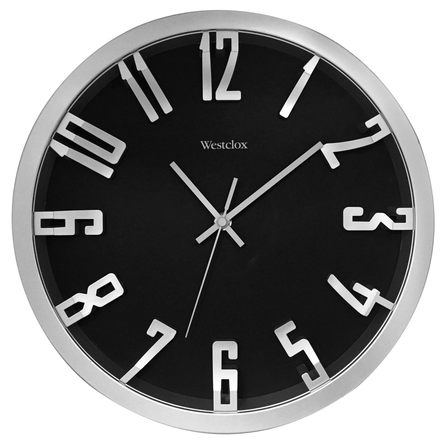 Westclox 12" Contemporary Silver Raised Number Wall Clock