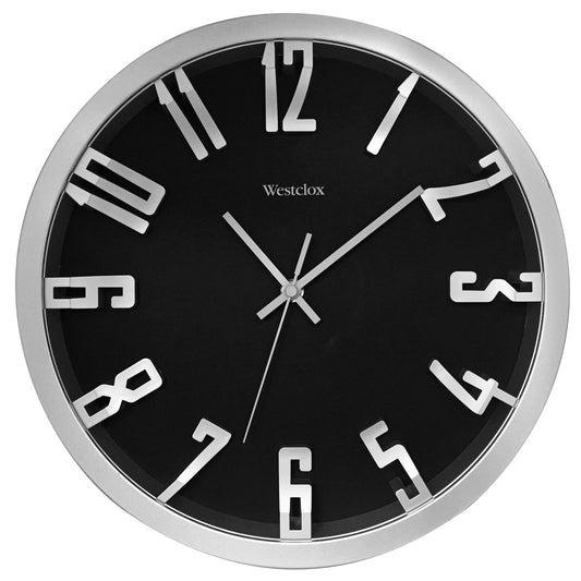 Westclox 12" Contemporary Silver Raised Number Wall Clock
