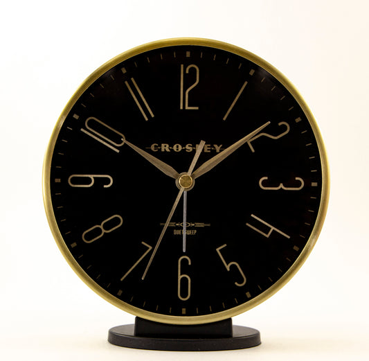 Crosley Black and Gold Quiet Sweep Alarm Clock