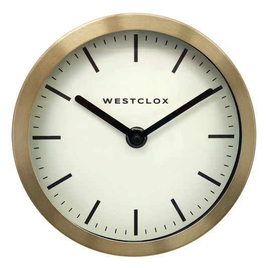 Westclox 6" Brushed Gold Wall or Table Clock