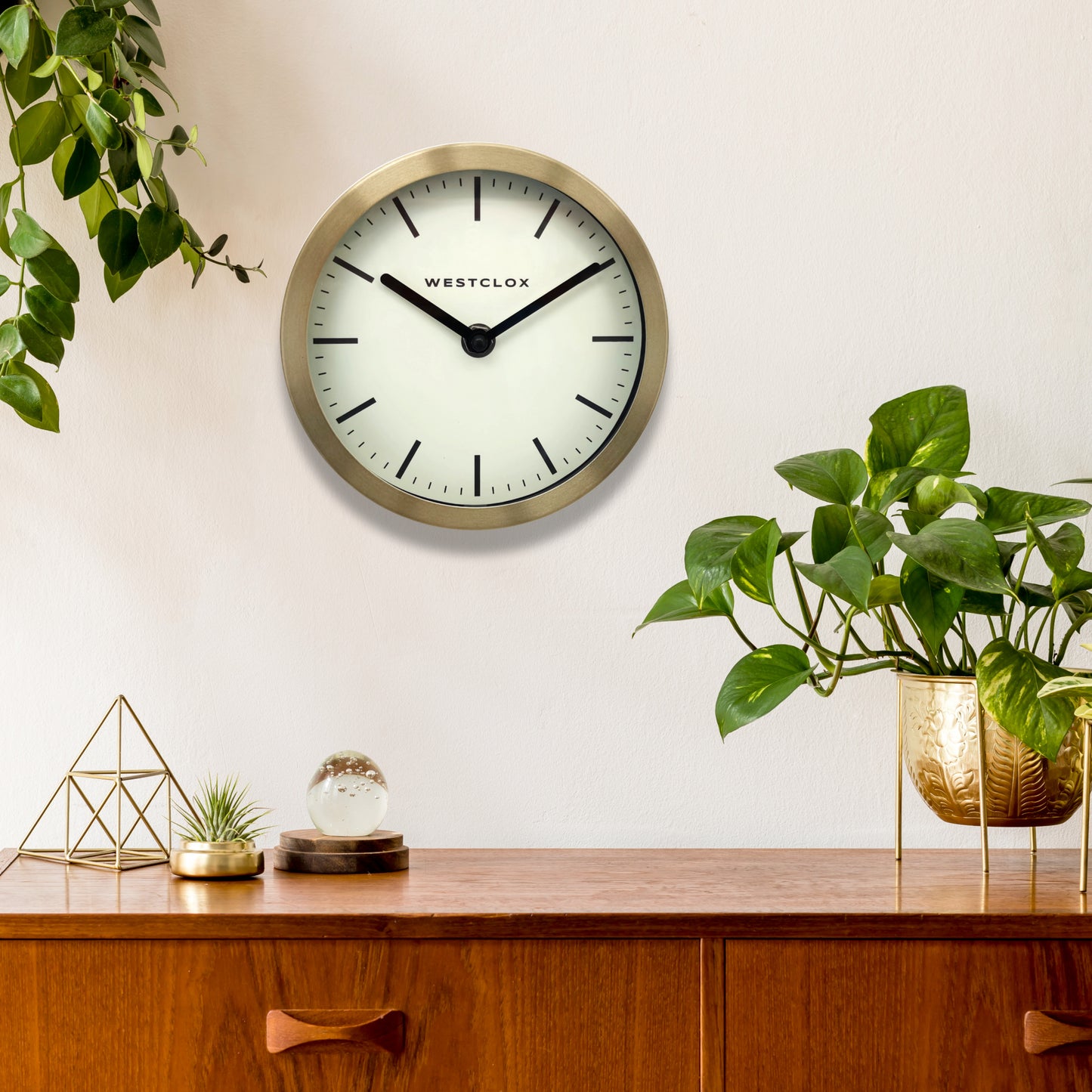 Westclox 6" Brushed Gold Wall or Table Clock