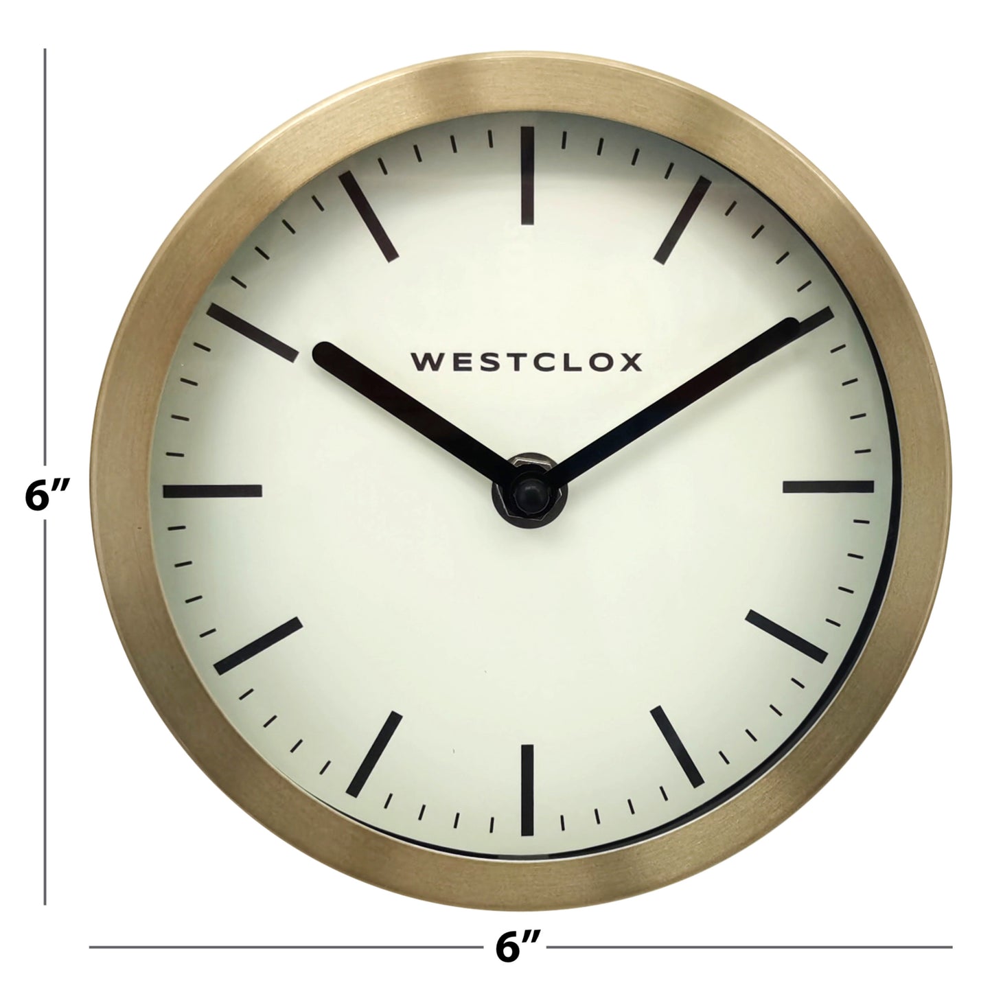 Westclox 6" Brushed Gold Wall or Table Clock