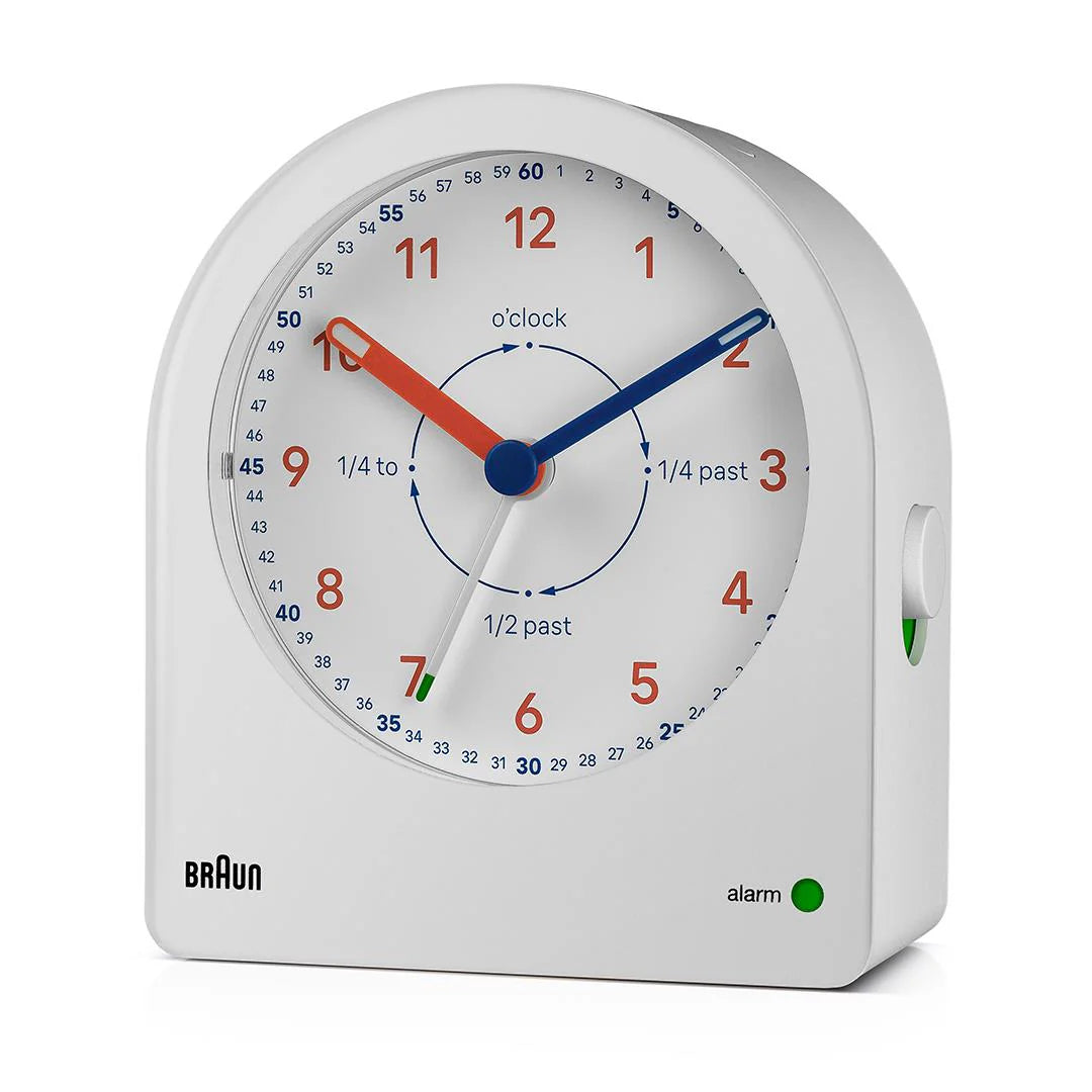 Braun BC22TW Time Teacher Analogue Alarm Clock – Easy-to-Read Learning Dial with Backlight