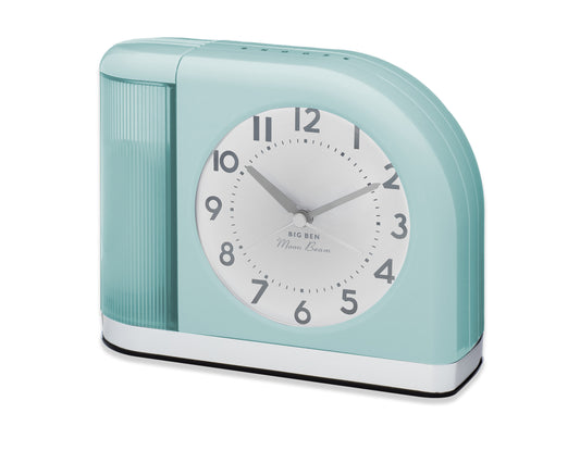 Big Ben Classic Moonbeam Retro Alarm Clock, Light & Bell Alarm, USB Charging, Bluegrass