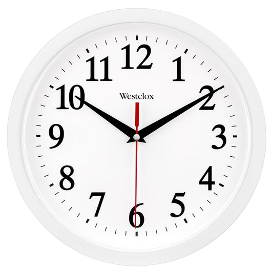 Westclox 9.75" Basic White Wall Clock – Easy-to-Read Dial
