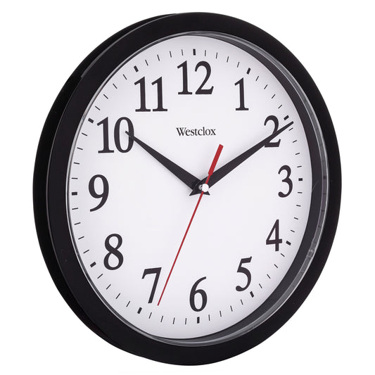 Westclox 9.75" Basic Black Wall Clock – Easy-to-Read Dial