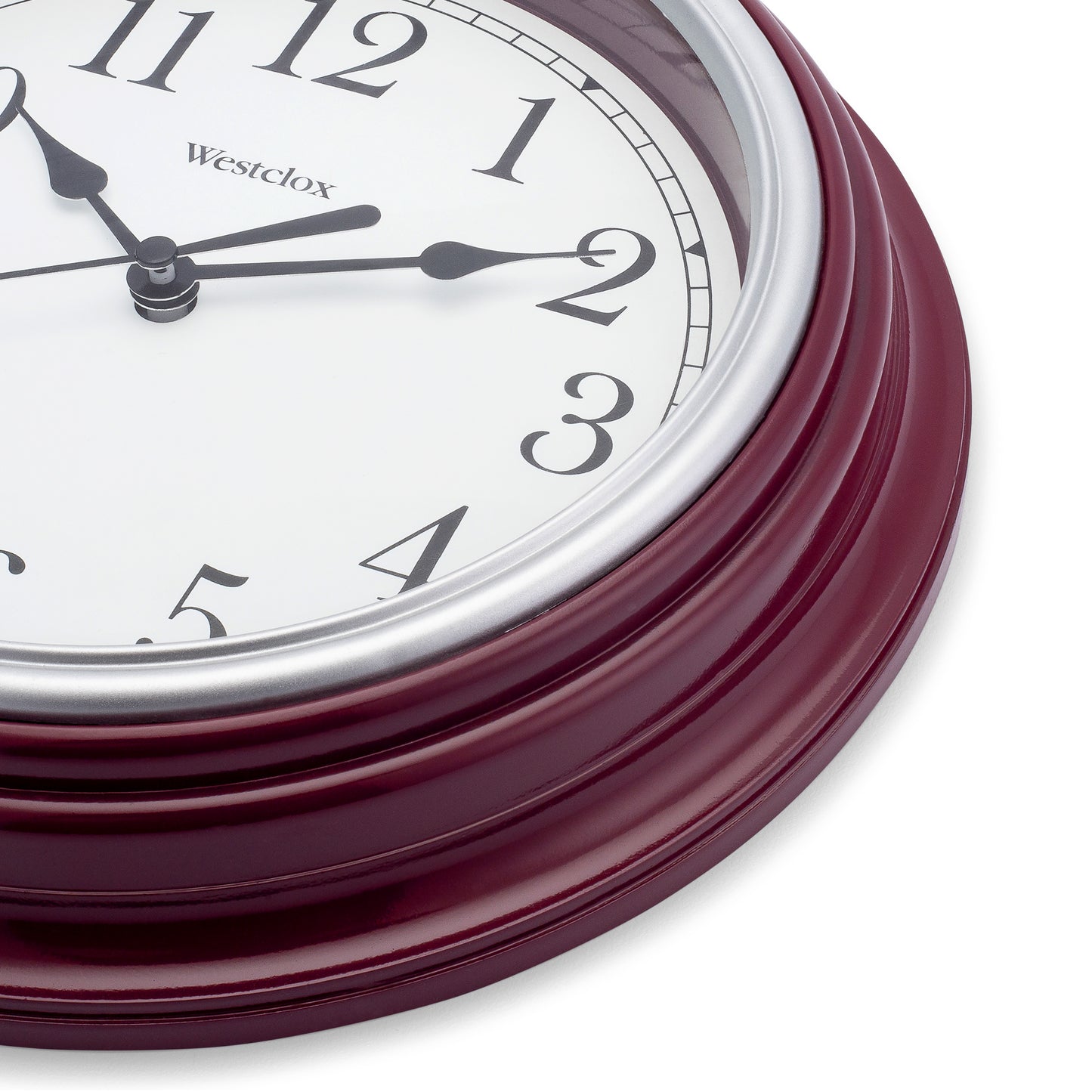Westclox 8.5" Round Wall Clock Burgundy 46983