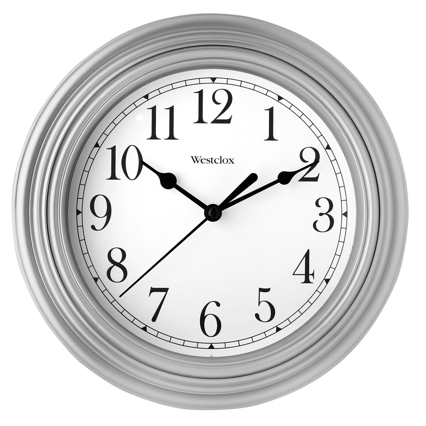 Westclox 9" Basic Silver Wall Clock – Easy-to-Read Dial