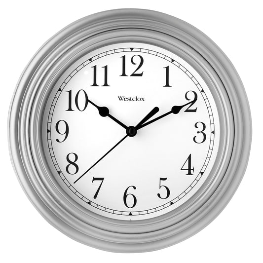 Westclox 9" Basic Silver Wall Clock – Easy-to-Read Dial