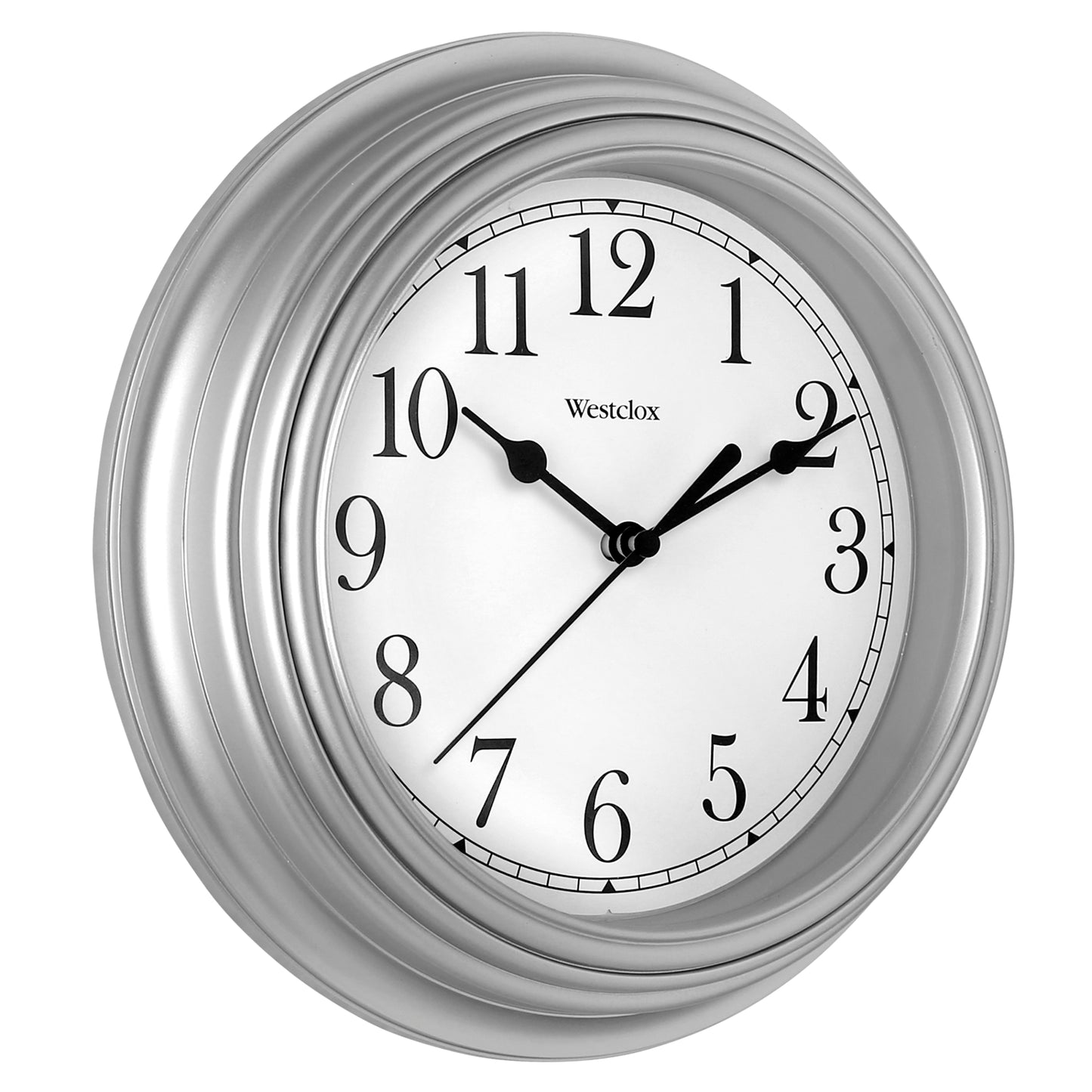 Westclox 9" Basic Silver Wall Clock – Easy-to-Read Dial