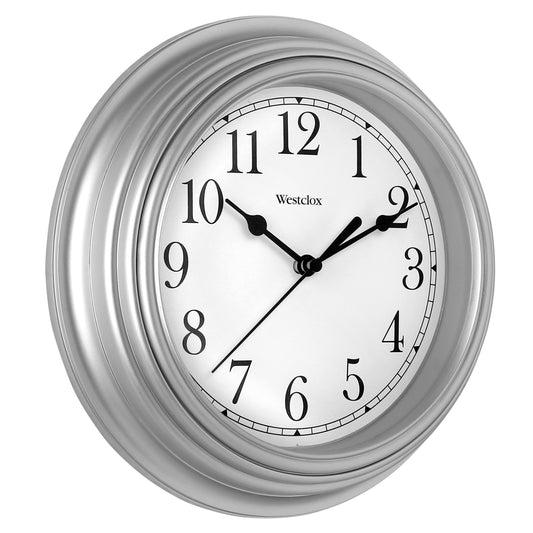 Westclox 9" Basic Silver Wall Clock – Easy-to-Read Dial
