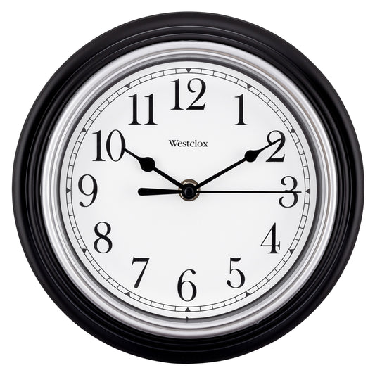 Westclox 8.5" Round Wall Clock Black 46991A