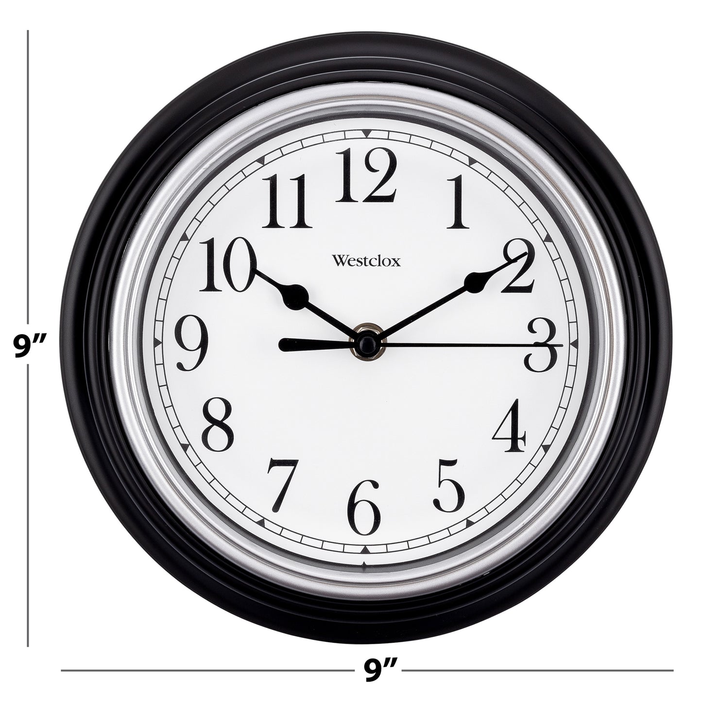 Westclox 8.5" Round Wall Clock Black 46991A